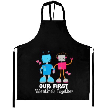 Discover Couples First Valentines Together Funny Robot Aprons
