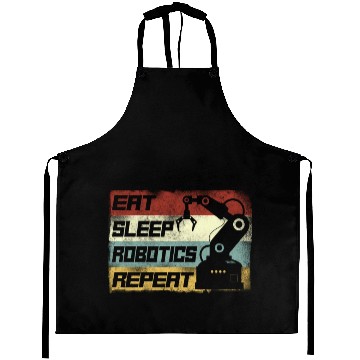 Discover Robot Robotics Engineer Retro Aprons