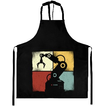 Discover Robot Robotics Engineer Retro Aprons
