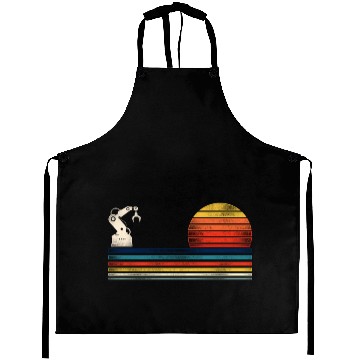 Discover Robot Robotics Engineer Retro Aprons