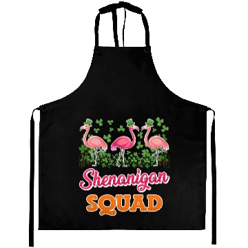 Discover Flamingo Shenanigan Squad St. Patrick's Day Aprons