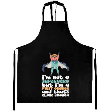 Discover Back To School Superhero First Grader Aprons