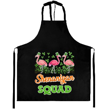 Discover Flamingo Shenanigan Squad St. Patrick's Day Aprons