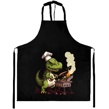 Discover Baby Dinosaur Using A Charcoal Grill Cooking Meat Aprons