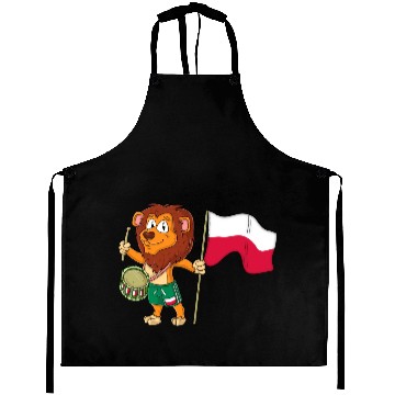 Discover Lion with the Poland flag Aprons