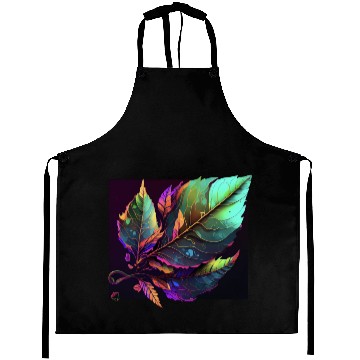 Discover Vibrant Leaf Synthwave Aprons