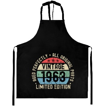 Discover 60th Birthday Vintage 1963 Aprons