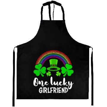 Discover One Lucky Girlfriend St Patrick's girlfriend Aprons