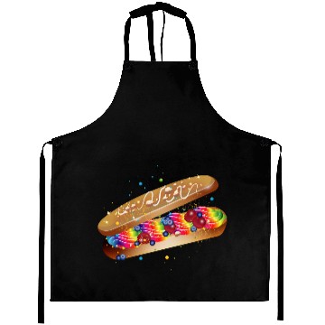 Discover Illustration of a filled colorful eclair Aprons