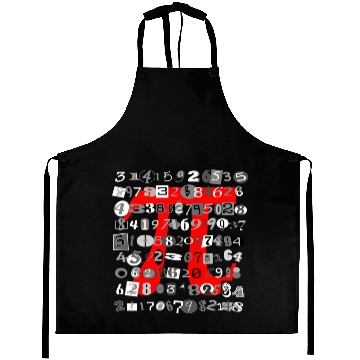 Discover Black and White Digits on Red Pi Aprons