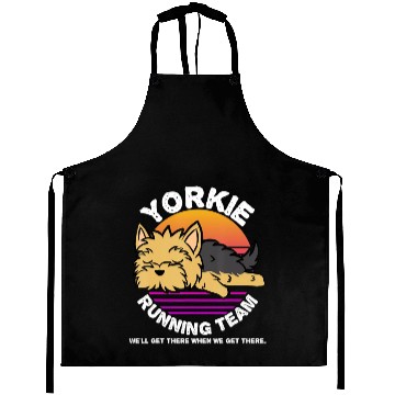 Discover Funny Yorkie Running Team Aprons