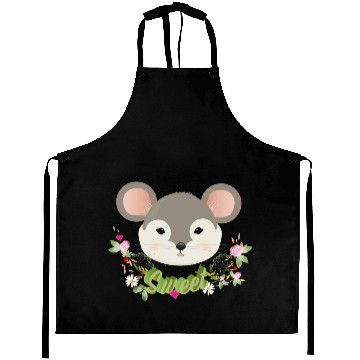 Discover Magical sweet mouse with delicate green in spring Aprons