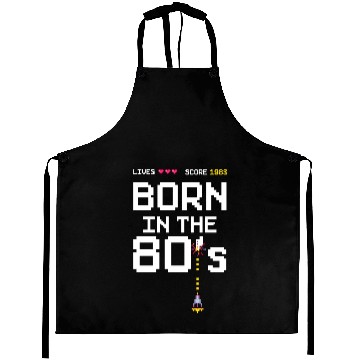 Discover 1983 Birtday Retro Gamer Pixel Born in the 80s Aprons