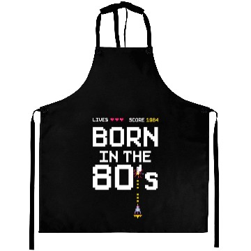 Discover 1984 Birtday Retro Gamer Pixel Born in the 80s Aprons