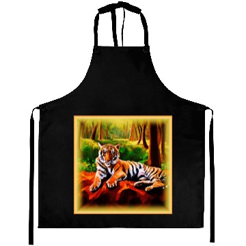 Discover "Majestic Tiger Resting in The Wild". Buy Now Aprons