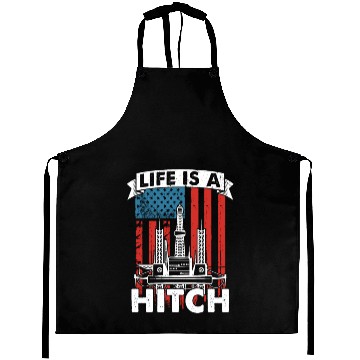 Discover Oilfield Oil Drilling Us Flag Aprons