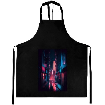 Discover Tokyo Japan Japanese Aesthetic Graphic Night Scene Aprons