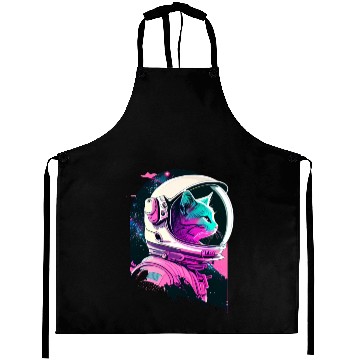 Discover Aesthetic Vaporwave Space Cat 80s 90s Astronaut Aprons