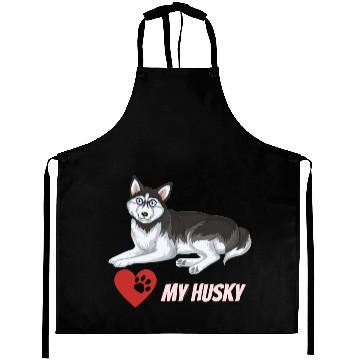 Discover I Love My Husky Aprons