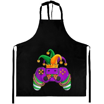 Discover Womens Funny Mardi Gras Video Games Controller Jes Aprons