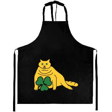 Discover Saint Patricks Day Yellow Chonk Cat with Shamrock Aprons