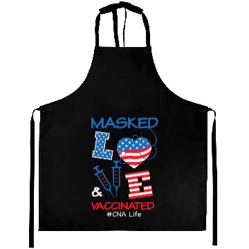 Discover Masked LOVE Vaccinated USA Flag 4th of July Gifts Aprons