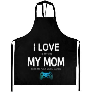 Discover Funny Gamer I Love Mom Video Games Gaming Aprons