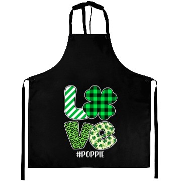 Discover Love Poppie Green Plaid Leopard Shamrock Aprons