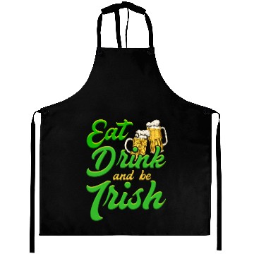 Discover Eat Drink and be Irish beer St. Patrick's Day Aprons