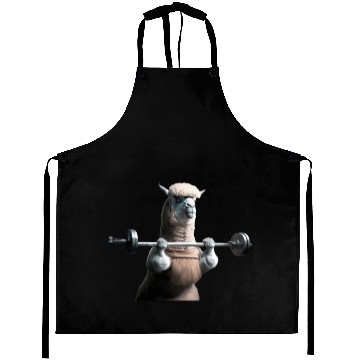 Discover Lama in the gym - lifting weights Aprons