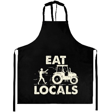 Discover Eat locals Funny Zombie Farmer Tractor Aprons