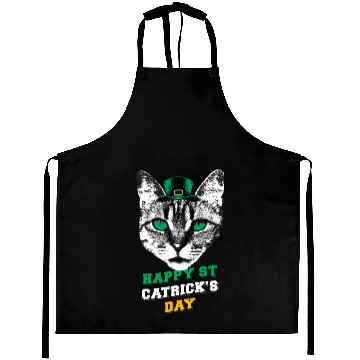 Discover Happy St Catricks Day Cat Humor St. Patrick's Day Aprons