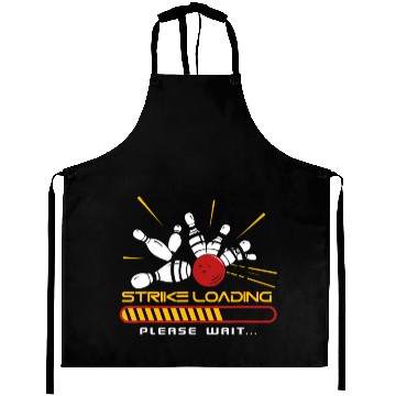 Discover Strike Loading Please Wait Bowler Bowling Lover Aprons