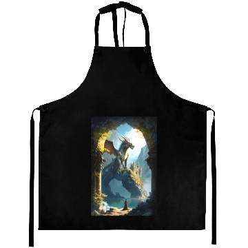 Discover Mystical Dragon Landscape Aprons