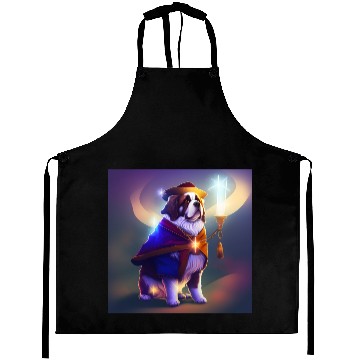 Discover Saint Bernard Dog as a Wizard Aprons