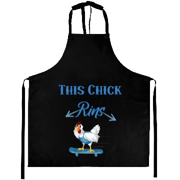 Discover Runs Saying Running Chicken Aprons