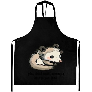 Discover funny opossum play dead Aprons