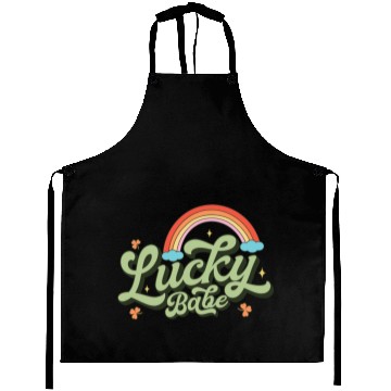 Discover Retro Lucky Babe Rainbow St Patricks Day Aprons