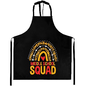 Discover Back To School Leopard Middle School Squad Aprons