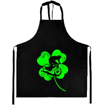Discover Biking St. Patrick's day shamrock Aprons