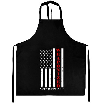 Discover US American Flag Pro Gun Meme Weaponized Not Victi Aprons