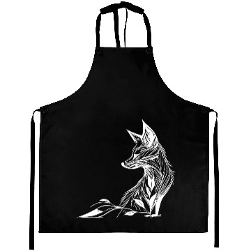 Discover Elegant Fox Portrait In Tattoo Lines Ink Aprons