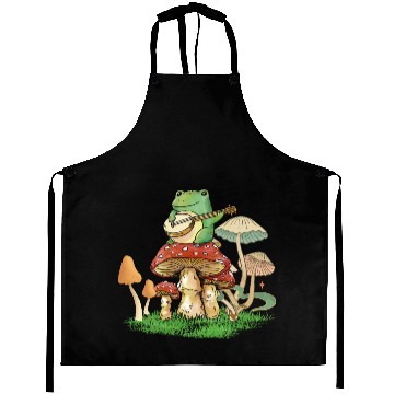 Discover Frog Playing Instrument On Mushroom Aprons