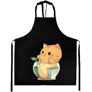 Discover Cat in Fish Bowl Aprons