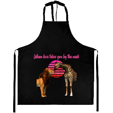 Discover Safari Love lion and giraffe Aprons