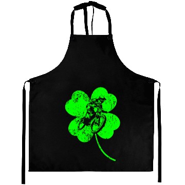 Discover Downhill-biking St. Patrick's day shamrock Aprons