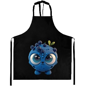 Discover Cute blueberry cartoon character Aprons