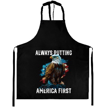 Discover Always Putting America First American Bald Eagle Aprons