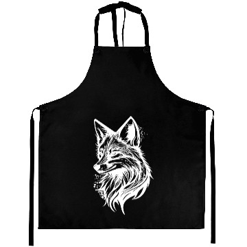 Discover Pretty Fox Portrait Tattoo Ink Aprons