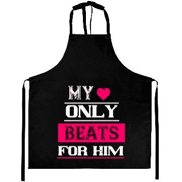 Discover My love only beats for him Aprons